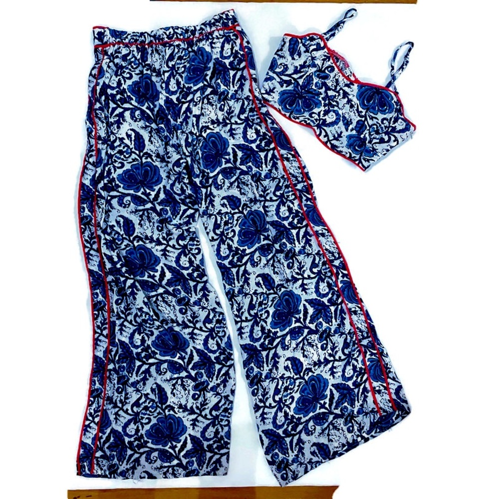 Fashion Nova High Waisted Paisley Two piece pants set Size XS